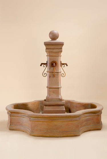 Avignon Monaco Pond Outdoor Cast Stone Garden Fountain with Four Spouts